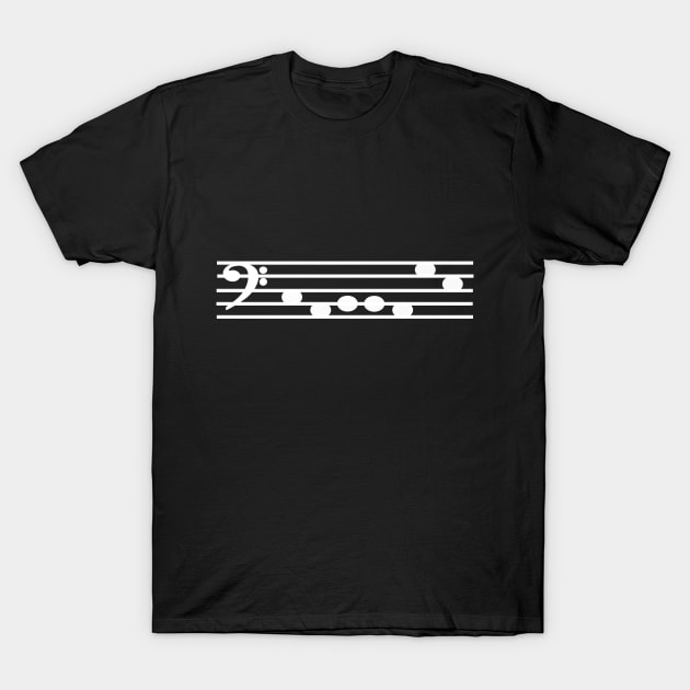 Cabbage Sheet Music Bass Clef T-Shirt by DrawAHrt